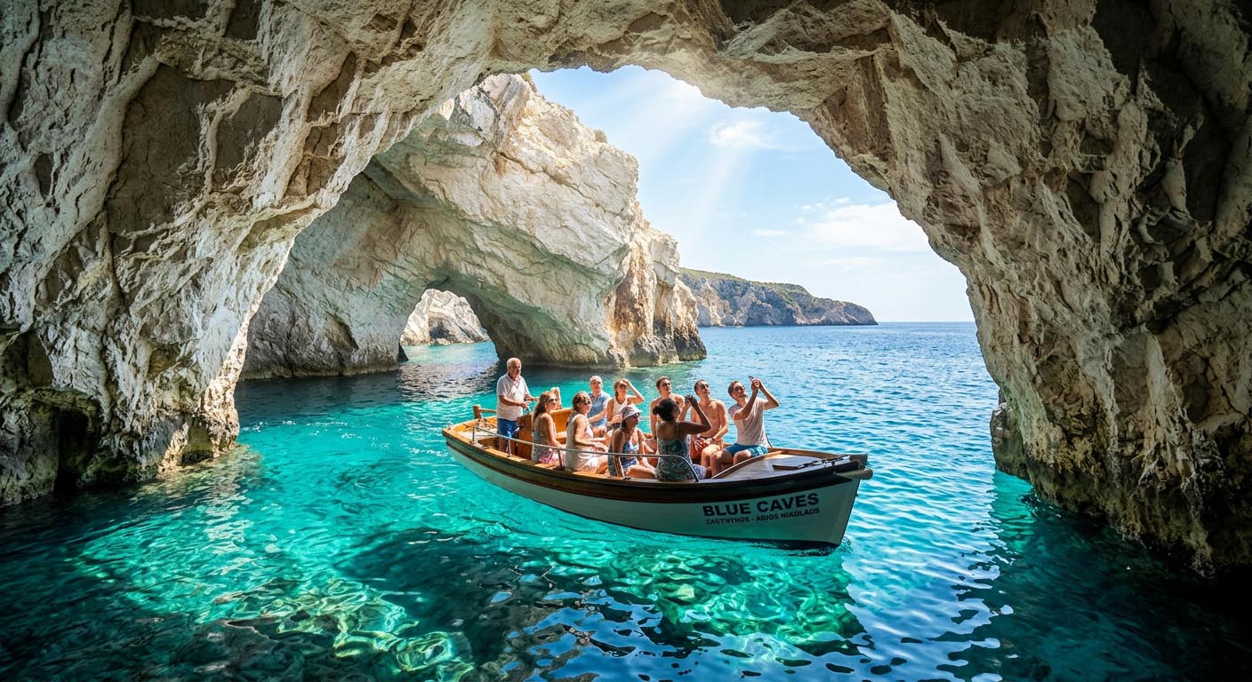 Błękitne Groty (Blue Caves) na Zakynthos – jak dopłynąć i co warto wiedzieć?