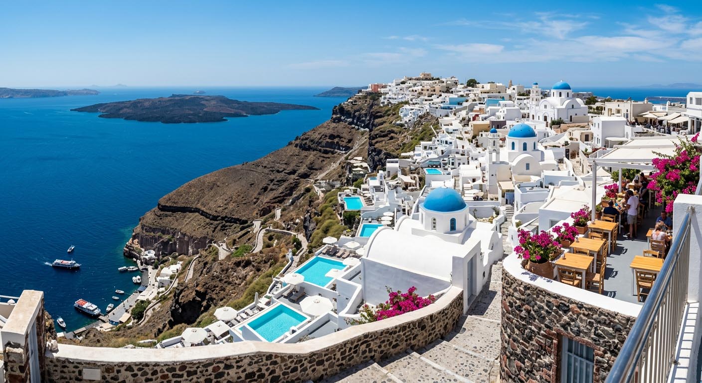 Thira (Fira) – stolica Santorini: Co oferuje turystom i jak się po niej poruszać?